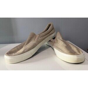 EXPRESS Slip-On Sneakers – Beige / Tan Canvas – Casual Comfort Shoes